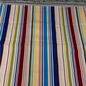 Longaberger LOT of FOUR Sunny Day Stripe Fabric Napkins, Blue,Maroon, Yellow 19”